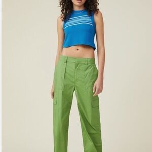 NWT Cotton On Cropped Tank Blue and Stripes Size L